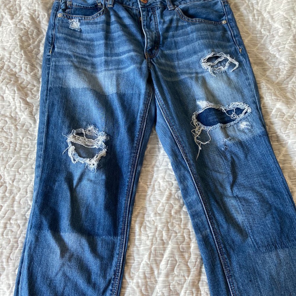 High waisted, distressed, American Eagle jeans